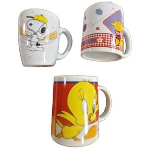 Tweety Bird Snoopy Winnie The Pooh Looney Tunes Warner Bros Coffee Tea Mug
